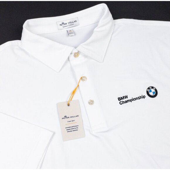 Peter Millar BMW Championship Summer Comfort Golf Polo Shirt XL Stretch White - Picture 1 of 14